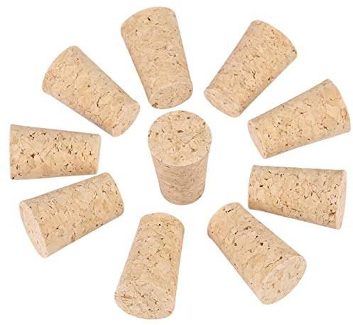 WPKD BLUEIY 10 Stück Kegelförmige Korkstopfen,Konischer Bierflaschen aus Holz,Kegelförmige Korkstopper Holz,für Bierflaschen(20x15x35mm)