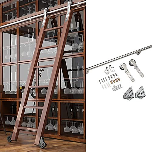 Kit di ferramenta per Binario sospeso per Porta Scorrevole del fienile (Senza Scala) Libreria di ferramenta per Scala Mobile Binario per Scala Mobile a Tubo Tondo in Acciaio Inossidabile, co