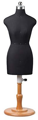 XINYUNFEI Schneiderpuppe Verstellbar Kleine Dresshersteller Dummy-Famausweise, Schwarz 1: 2 Maßverstellbare Höhe, Schneider-Manikins Mini-Puppenkleid-Formular-Display-Dekoration