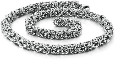 Calefee Halskette Edelstahl Herren, Königskette 45-70cm Damen 6-8mm Breit Herren Kette Hip Hop Ohne Anhänger