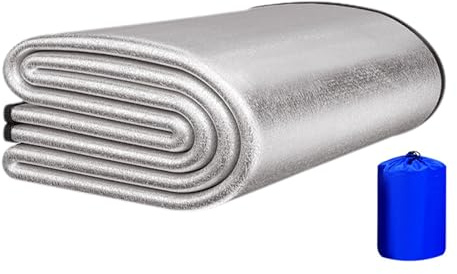 Alu Isomatte Schaummatten | Isomatte Camping | Wärmeisolierend Isolierdecke | Faltbare Zeltmatte Bodenmatte Thermomatte Matte für Camping, Wandern, Picknick, 200x200cm, Ultraleicht