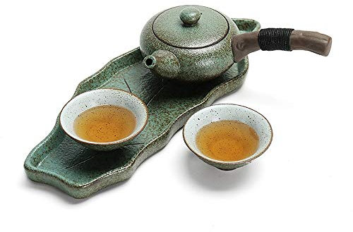 Set da tè Cerative Glaze Teiera in stile giapponese con manico e set da tazza da tè Servizio per 2 adulti Ottimi regali per l'arredamento della casa Adatto per tè o caffè Set da tazza da tè