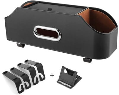 DNEOGOO Autositz Rücken-Aufbewahrungsbox für BMW 7 Series LWB F02 2008-2015, Organizer Rücksitz Kopfstützen Haken Multifunktionale Sitz Organizer Zubehör