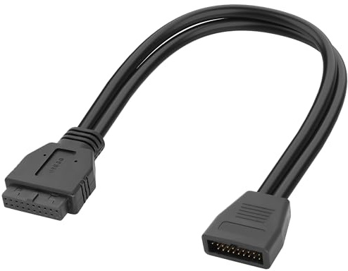 XMSJSIY Placa base USB 3.0 de 19/20 pines, extensión de cabezal USB 3.0, 19 pines, 20 pines, macho a hembra, cable de cable para PC DIY – 30 cm / 11,8 pulgadas