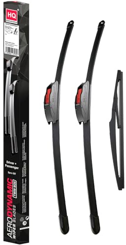 HQ AUTOMOTIVE Wiper Blades for NISSAN Qashqai SUV (2021 and later) | 3-piece front, 26 in + 19 in & rear 12-in set, J-Hook connector, graphite-coated rubber, rain sensor ready