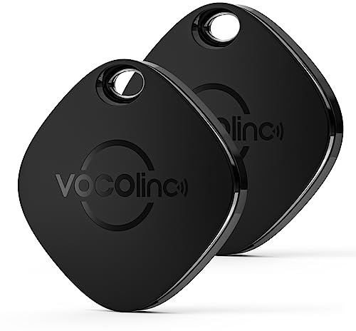VOCOlinc Smart Tag, Buscador de Objetos Bluetooth Tracker Compatible con Buscar Apple (Sólo iOS, NO para Android), Localizador para Llaves, Carteras, Equipajes, Baterías Reemplazo, 2 Paquetes