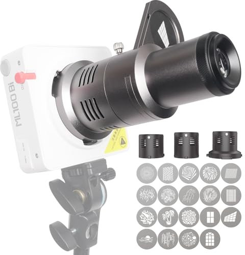 DF DIGITALFOTO Mini Snoot Projektor mit Godox/Smallrig/Ulanzi Unterstützung, 19 GB Φ42 mm, Magnetischer Rahmen, kompatibel mit Godox ML100Bi/ML60IIBi, Smallrig RC60