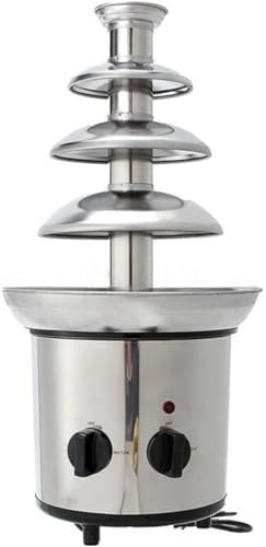 EORNYHQMY 4 Tiers Stainless Steel Chocolate Fondue Fountain,Chocolate Fountain, Spray Tower,Easy to Clean,for Cheese BBQ Sauce