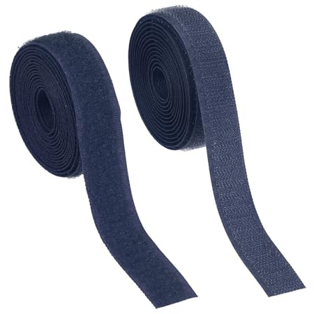 YELARXI Ruban auto-agrippant en nylon à coudre de 1,9 cm de large avec dos non adhésif - 1,8 m de large - Pour vêtements, loisirs créatifs, couture, projet de bricolage - Bleu foncé