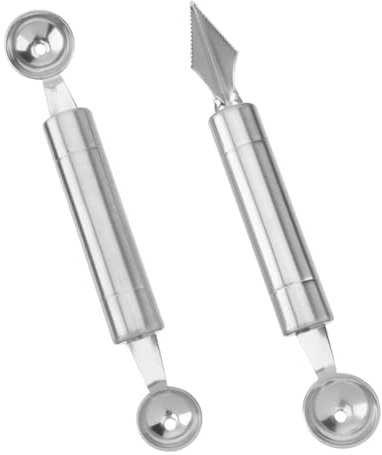 LABRIMP 2 Pezzi Scavino Melone Acciaio Inox Intagliare Frutta Anguria Strumento Cucchiaio Scavatore Cutter Utensile Cucina