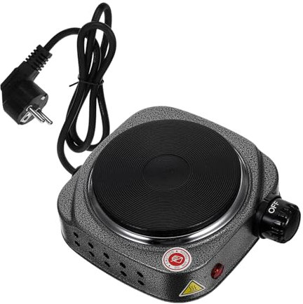 Luxshiny Pequeña Estufa Eléctrica Portátil Placa Calefactora Eléctrica Con Asa y Perilla De Control Quemador Individual Para Cocinar Casa Camping