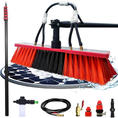 3.6m - 12m Brosse de Nettoyage Télescopique HydroCleaner Eau Distributeur de Savon Nettoyant pour Panneaux Solaires Kit de Nettoyage Fenêtre Toits Camions Bus Voitures