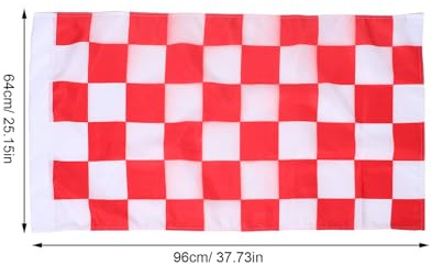 CIYODO Drapeau à Rouge et Blanc Polyester pour Course Automobile Décoration Extérieure de Jardin Patio et Garage Bannière Signalisation de Compétition