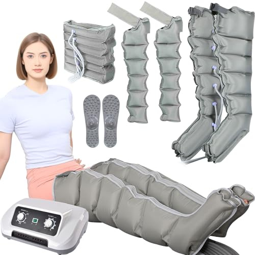 Pressoterapia Linfodrenaggio Professionale, Pressoterapia Per Casa 6 Camere | Pressoterapia Gambe e Addome Braccia, Apparecchio Pressoterapia Professionale, Lymphatic Drainage, 0-30 min, 0-240 mmhg