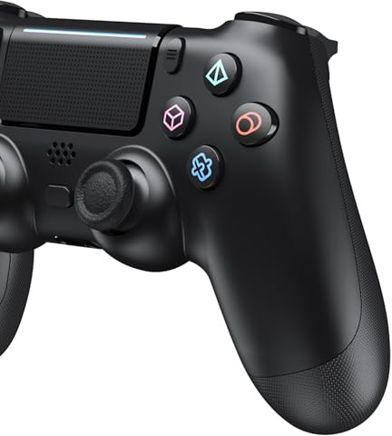 GEEKHAVE Wireless Controller für PS-4/PS-3/PC/iOS/Android, Game Controller mit Dual Vibration/6 Achsen Gyro Sensor/600 mAh Akku/Touchpad/Headset Jack, Präzise Kontrolle Joystick