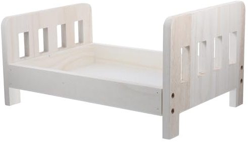 Vintage Wooden Bed Baby Photo Prop for Newborn Photography | White Finish, Sturdy Build with Excellent Durability, Adorable Delicate Design for Take Some Interesting Pictures