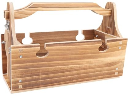 Tissting Holz Picknickkorb Tisch 2 In 1 Falttisch Mit Weinglas Halterung,Praktischer Tragbarer Outdoor Picknicktisch Für Garten Camping Strand Und Boot Aus Dichteplatte (Anthrazitgrau)