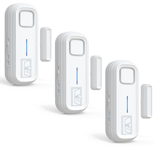 Sanjie Türalarm Sensor – Tür und Fensteralarm Einbruchschutz mit Einstellbarer Lautstärke (0–120 dB), Sofort- und Verzögerungsalarm, Alarm bei geöffneter Tür, ür Wohnung, Haus, Mieter, 3er Set