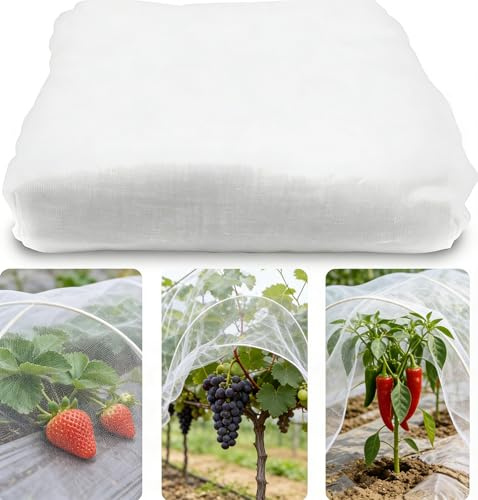 1 Pièce Filet Anti-Insectes, Filet Anti-Oiseaux, Filet Protection Plantes, 3x10m 30m² 0,25mm 60 Mailles Polyéthylène Anti-UV Respirant Réutilisable Découpable pour Potager Fruits Légumes Jardin