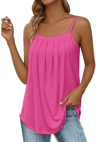 Sport tanktopp damer ledig lång, spaghettiremmar topp damer sommar, blustoppar ärmlös chiffong sexiga långtoppar stora storlekar linne eleganta sommartoppar Y2K sporttopp spagettiremmar