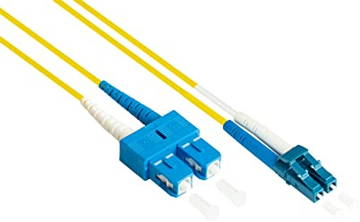 Good Connections OS2 LWL Kabel - Duplex - Stecker LC an SC - Singlemode 9/125 - austauschbare Polarität - Lichtwellen-Leiter, Glasfaser-Kabel, Patchkabel - 3 m