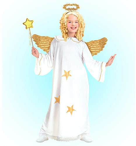 W WIDMANN MILANO Party Fashion - Kinderkostüm Engel, Kleid, Heiligenschein, Christkind, Weihnachten, Fasching