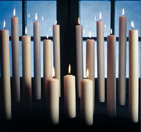 500/25 mm 6 Pezzi candele liturgiche, Cero in 10% cera d'api