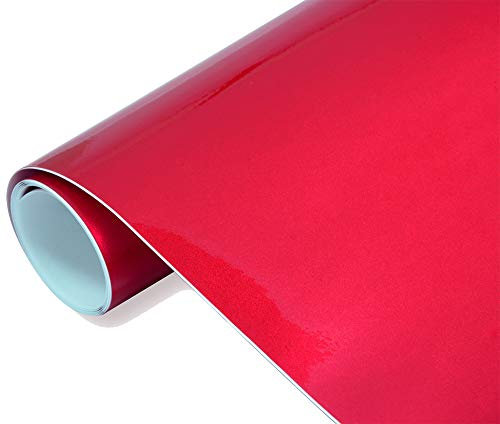 Neoxxim 13,5€/m2 Premium - Auto Folie - Hochglanz METALLIC Rot 400 x 150 cm Folie - blasenfrei Lackfolie Lackschutzfolie