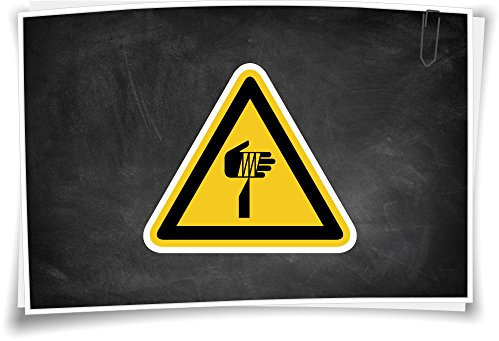 Medianlux Warnhinweis W022 Warnung vor spitzem Gegenstand Aufkleber Piktogramm Warnhinweis, 3cm - 6 Stück