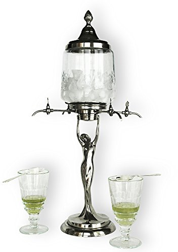 Lady Absinthe Fountain with Four Metal taps - Exact Reproduction of The Most Famous Absinthe Fountain Style