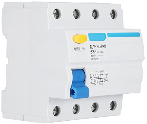 Disjoncteur Courant Résiduel 63A 3P + N 230V 30mA RCCB Protection Electrique Multifonctionnel