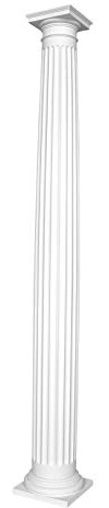 Säule | rund | kanneliert | vorgrundierte Oberfläche | stoßfest | Klassisch | Barock | Dekosäule | Stuck | weiß | PU | N3120F Set | 203 mm