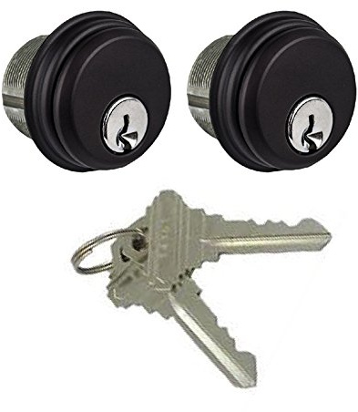 McAvory Cylinder Locks - Durable Commercial Storefront Lock, 2 Keys, Double Cylinder, Duronotic Bronze, 2 Pack