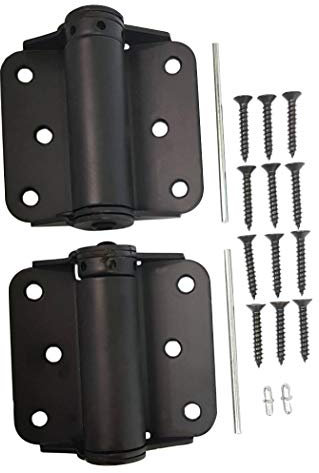 QCAA Heavy Duty Adjustable Spring Hinge, Thicker, 3, Black,Made in Taiwan, 2 Pack