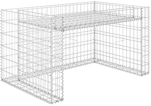 vidaXL Casetta Rasaerba e Fioriera Rialzata 110x80x60 cm Filo Acciaio Gabbione