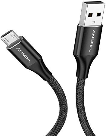 ANMIEL Micro USB Cable 2M Android Charger Cable 2.4A Nylon Braided Fast Charging Cable for PS4, Samsung Galaxy S7 S6 S5 J7 J5 J6 J3, Note, LG, Nexus, Nokia, Xbox,HTC,Sony, Kindle Fire,and More