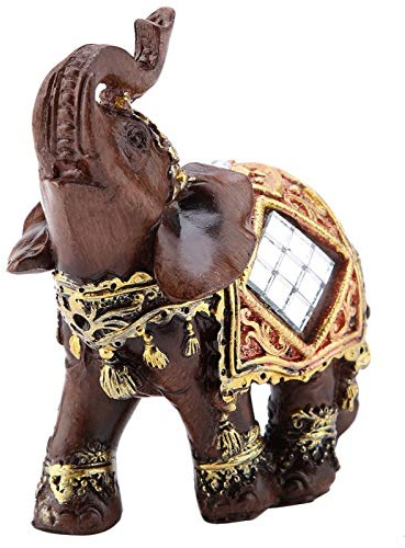HERCHR Estatua de Elefante Feng Shui, Estatua de Elefante de la Suerte de la Riqueza, Escultura de Grano de Madera, Figura de Riqueza para decoración de Escritorio, Regalo(S)