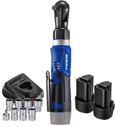 ACDelco ARW1209P-P2S G12 Lithium-Ion 12V (10.8V) Elektrischer 3/8 Akku-Ratschenschraubersatz Power Tool Kit, Werkzeugsatz enthält 2x Akku, 1 Ladegerät & Steckschlüsselsatz