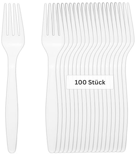 Linario® Mehrweggabeln aus Maisstärke - umweltfreundlich und nachhaltig - 18cm - 100 Stück (4x25)