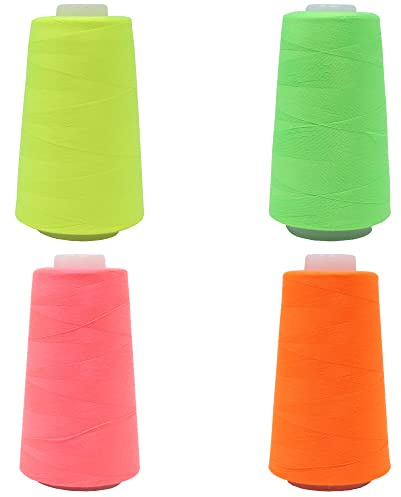 BIG-SAM 4 Konen Overlockgarn - 12.000 yds = 10972.8 m - Auswahl aus 26 Farben (NEON-MIX)