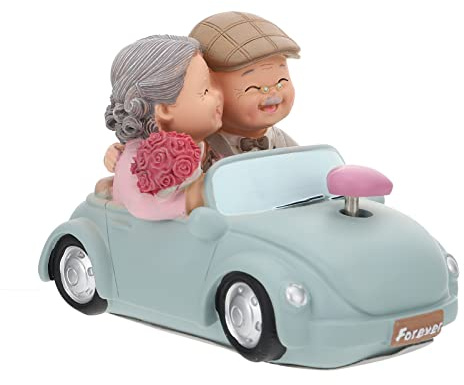 Veemoon Opa Oma Figuren Kantenhocker Deko Liebespaar Skulptur Garten Dekofigur Brautpaar Statue Kuchendeckel Wohnzimmer Desktop Ornamente Geburtstag Hochzeit Weihnachten Geschenk