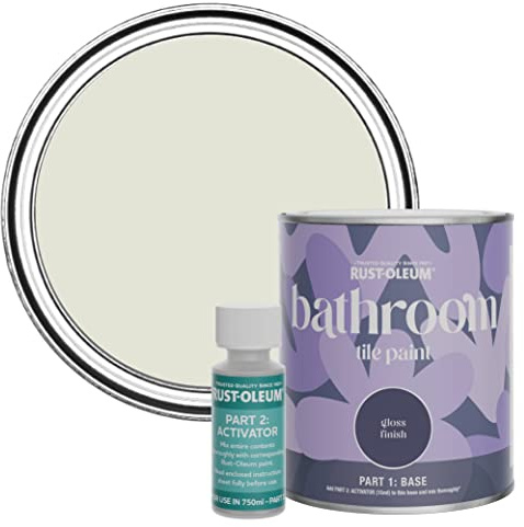 Rust-Oleum wasserfeste hellgrau Fliesenfarbe für Badezimmer in Hochglanz Finish - Portlandstein 750ML