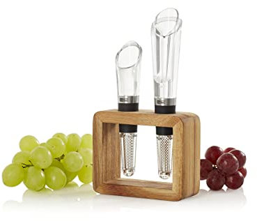 AdHoc VA12 Wein-Genießer-Set 2-tlg. bestehend aus 1x Weinbelüfter und Ausgießer und 1x Weinausgießer und Partikelfilter Vine