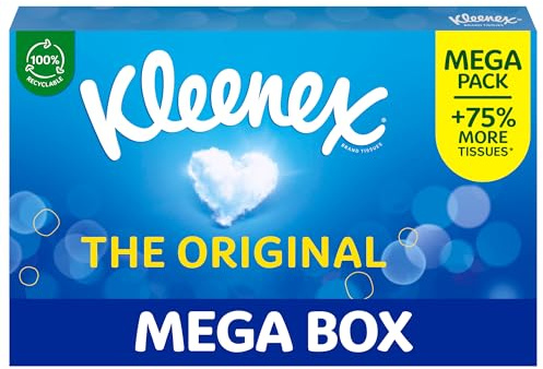 Kleenex Das Original Always Soft & Strong Gesichtstücher Megapack mit 75% mehr Taschentüchern, 1 Megapack (112 Blatt)