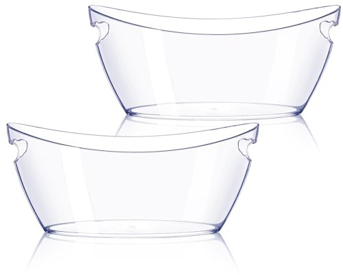 Ice Bucket 2 PCS, Thickened Ice Buckets for Parties, Mimosa Bar Supplies Beverage Tub for Champagne Beer Sparkling Wine Cocktails（5.5L) 16.5 * 7.3 * 6.8inch