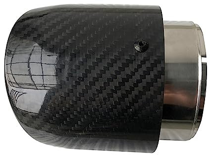 1 Stücke Universal Edelstahl Auto Auspuffanlage Kohlefaser Glänzend Endrohr Auspuffrohr Endrohr(Größe:70mm out 101mm)