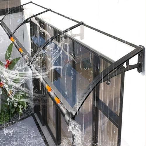 Exterieur Arc Marquise De Porte D'Entrée Avec Support En Aluminium,Moderne Toit Protection D'abri,Polycarbonat Auvent De Porte Entrée,protection Solaire Toit Abri,Protection UV,Pluie Et Neige. ( Color