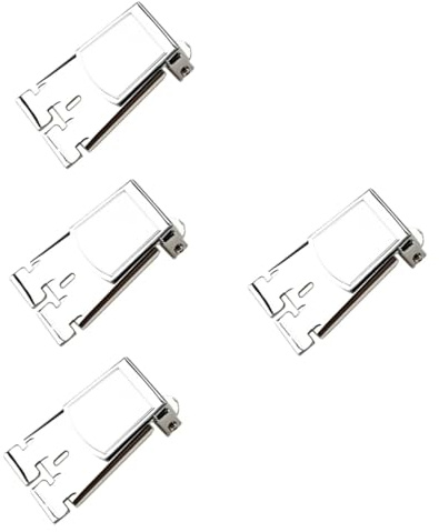 SAFIGLE 4stücke Saitige Banjo Saitenhalter Aus Hochwertigem Metall Chromfarbener Banjo Tailpiece Installieren Und Langlebig Für Musikliebhaber