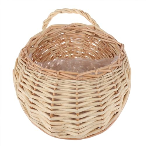 Wall Basket Woven Hanging Basket Wall Mounted Wicker Storage Basket Planter Home Decor for Garden Wedding