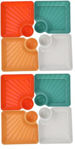 ABOOFAN 8pcs Japanese Sushi Plate Compartment Serving Platter Dipping Sauce Holder